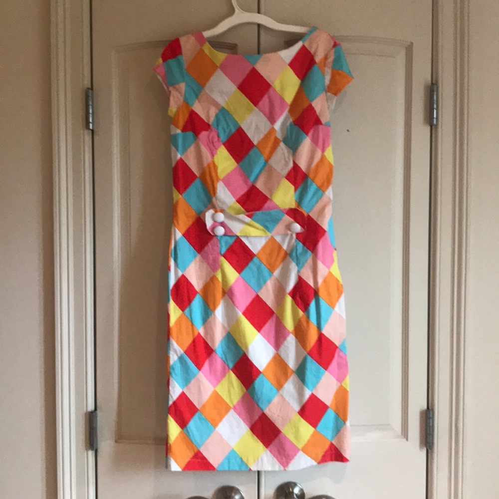 Multicolored argyle dress